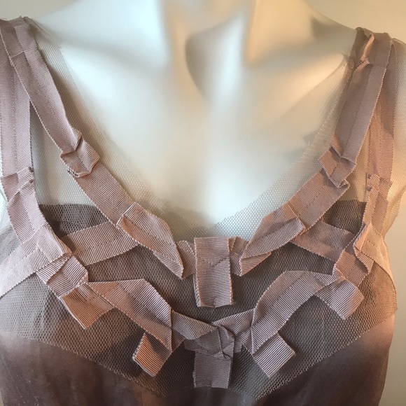 LOFT Ann Taylor Dress, Petite, NWOT (New Without Tags), Ribbons and Mesh, Bronze - Picture 3 of 16